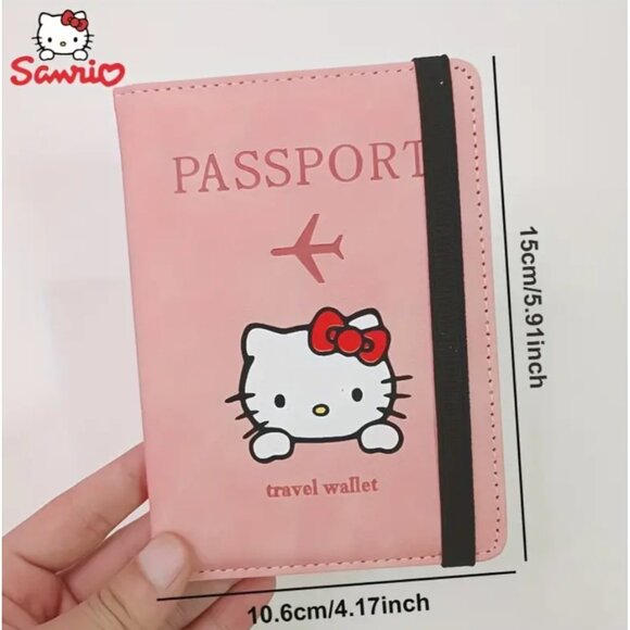 Hello Kitty RFID Blocking Passport Holder & Travel Wallet Pink Sanrio Travel - Picture 2 of 4